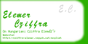 elemer cziffra business card